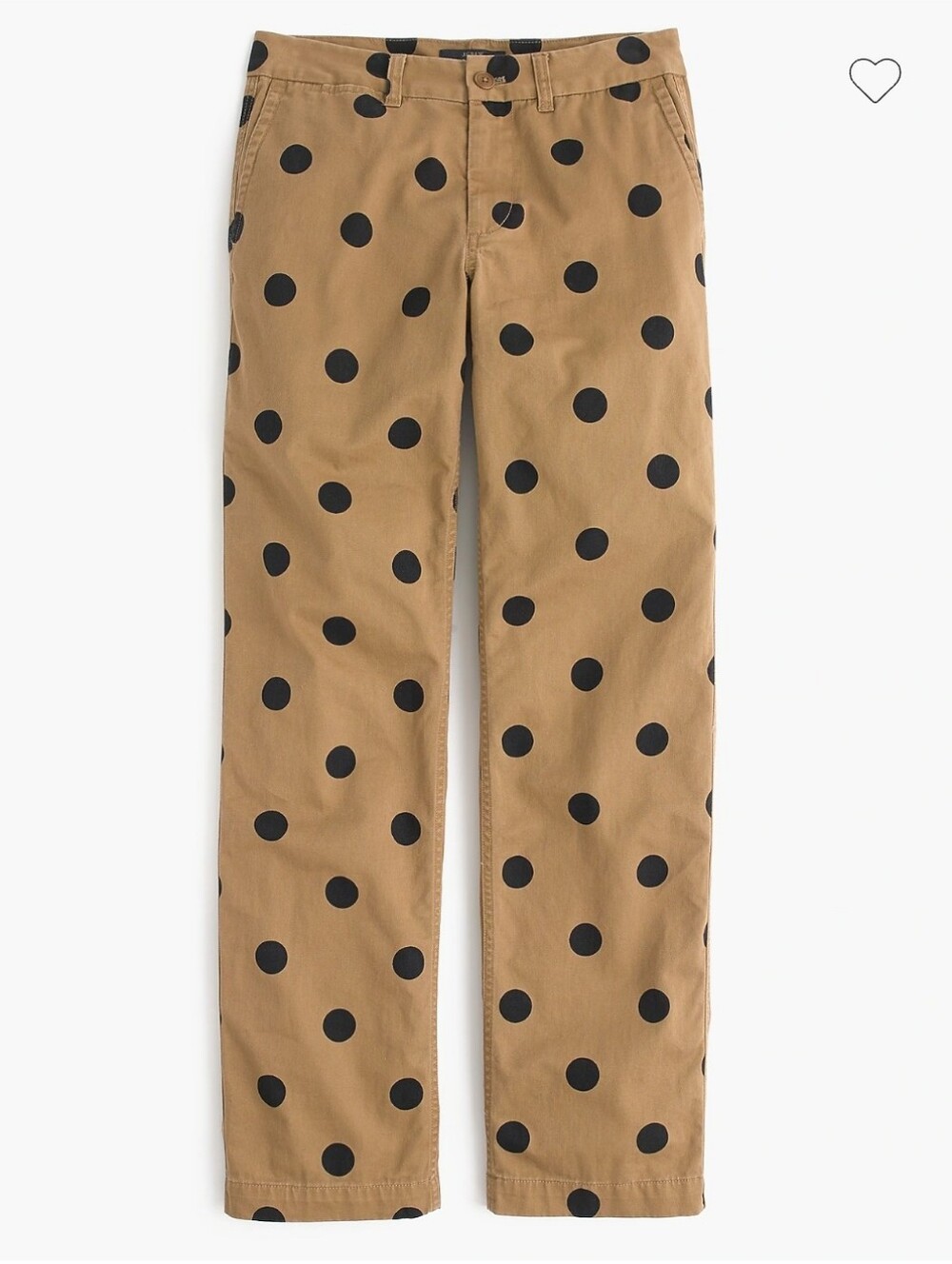 J Crew Boyfriend Chino Khaki With Black Polka Dots